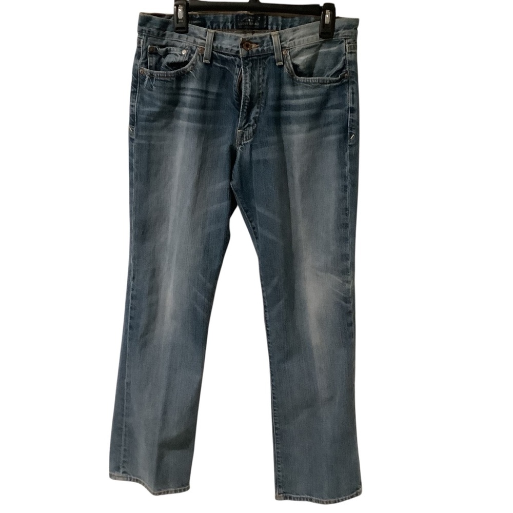 Lucky Brand Men's Distressed 361 Vintage Straight Blue Jeans - Picture 6 of 9